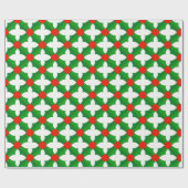 Red Green Christmas Pattern Weihnachtsgeschenk Geschenkpapier (Flach)