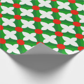 Red Green Christmas Pattern Weihnachtsgeschenk Geschenkpapier (Ecke)