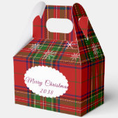 Red & Green Christmas Plaid Lace Snowflakes Geschenkschachtel (Vorderseite)