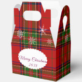 Red & Green Christmas Plaid Lace Snowflakes Geschenkschachtel (Offen)