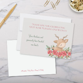 Red Green Christmas Poinsettia Dei Birthday Party Dankeskarte