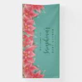 Red & Green Christmas Poinsettia Kinderdusche Banner (Vertikal)