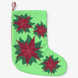 Red Green Christmas Poinsettias Strumpfs Kleiner Weihnachtsstrumpf
