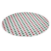 Red & Green Christmas Polka Dot Pattern Schneidebrett (Ecke)