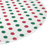 Red & Green Christmas Polka Dot Pattern Schneidebrett (Ecke)