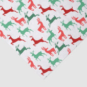Red Green Christmas Reindeer Muster White Seidenpapier (Detail)