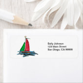 Red & Green Christmas Sailboat (Insitu)