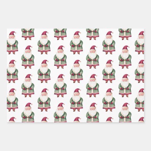 Red Green Christmas Santa Claus Geschenkpapier Set (Vorderseite)