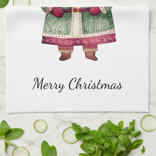 Red Green Christmas Santa Claus Geschirrtuch (Gefaltet)