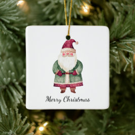 Red Green Christmas Santa Claus Keramikornament