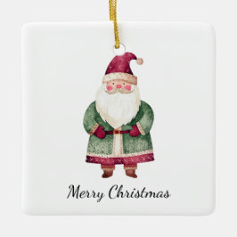 Red Green Christmas Santa Claus Keramikornament