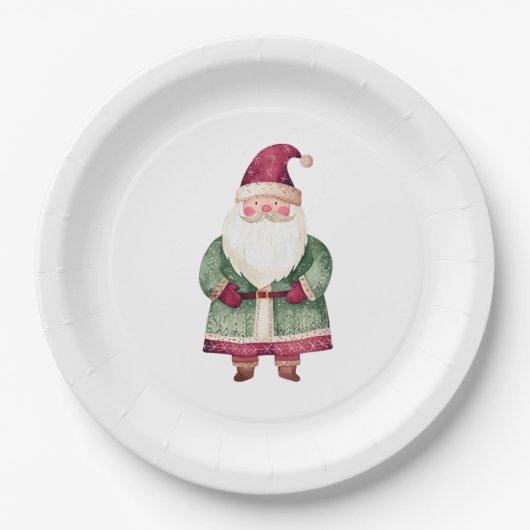 Red Green Christmas Santa Claus Pappteller (Vorderseite)