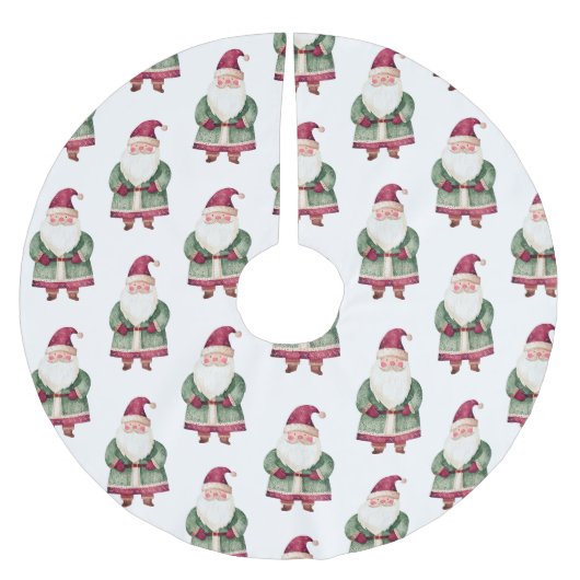 Red Green Christmas Santa Claus Polyester Weihnachtsbaumdecke (Vorderseite)