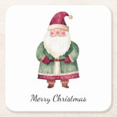 Red Green Christmas Santa Claus Rechteckiger Pappuntersetzer (Vorderseite)