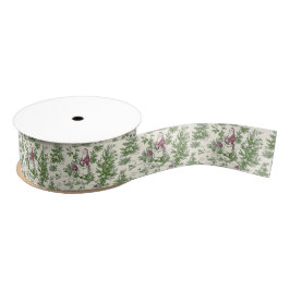 Red & Green Christmas Santa Toile Ripsband