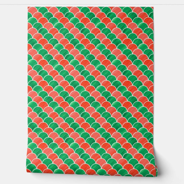 Red Green Christmas Scanner Muster Tapete (Abrollen)