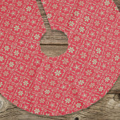 Red Green Christmas Snowflake Muster Polyester Weihnachtsbaumdecke