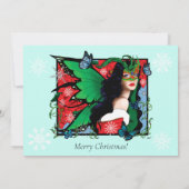 Red Green Christmas Solstice Fairy Einladung (Rückseite)