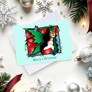 Red Green Christmas Solstice Fairy Feiertagskarte