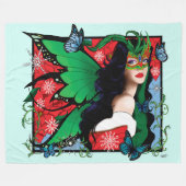 Red Green Christmas Solstice Fairy Fleecedecke (Vorderseite (Horizontal))
