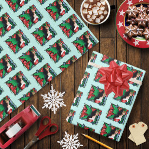 Red Green Christmas Solstice Fairy Geschenkpapier