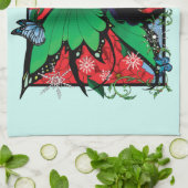 Red Green Christmas Solstice Fairy Geschirrtuch (Gefaltet)