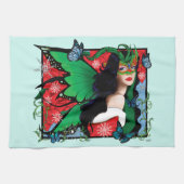 Red Green Christmas Solstice Fairy Geschirrtuch (Horizontal)