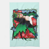Red Green Christmas Solstice Fairy Geschirrtuch (Vertikal)