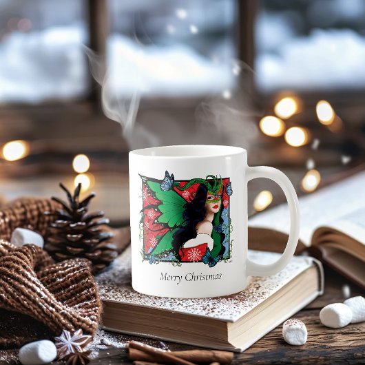 Red Green Christmas Solstice Fairy Kaffeetasse