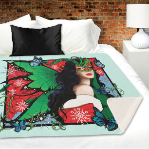 Red Green Christmas Solstice Fairy Sherpadecke