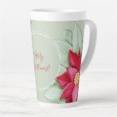 Red Green Christmas Star Poinsettia Watercolor Milchtasse (Rechte Ecke)