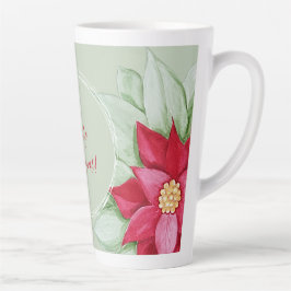 Red Green Christmas Star Poinsettia Watercolor Milchtasse