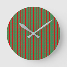 Red Green Christmas Stocking on Green Red Runde Wanduhr