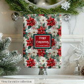 Red Green Christmas Towels Chic Wreath Style Badhandtuch Set