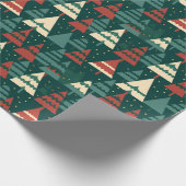 Red Green Christmas Tree Forest Gift Geschenkpapier (Ecke)