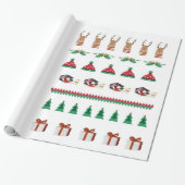 Red Green Christmas Tree Holiday Santa Reindeer Geschenkpapier (Ungerollt)