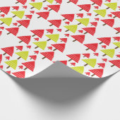 Red Green Christmas Tree Moderne Weihnachten Geschenkpapier (Ecke)