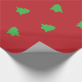 Red Green Christmas Tree Muster Geschenkpapier (Ecke)
