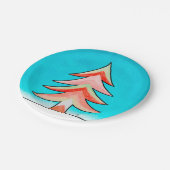 Red & Green Christmas Tree Paper Plate Pappteller (Schrägansicht)