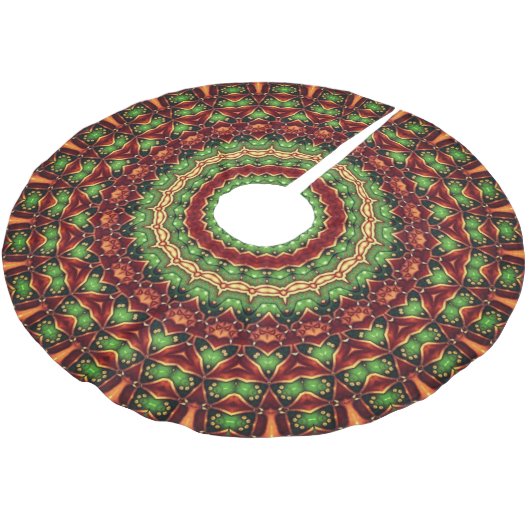 Red Green Christmas Tree Skirt Polyester Weihnachtsbaumdecke (Schrägansicht)