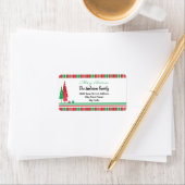 Red Green Christmas Trees Illustration Label Adressaufkleber (Insitu)