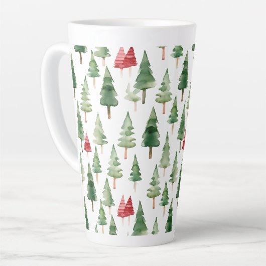Red Green Christmas Trees Milchtasse (Linke Ecke)