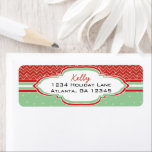 Red Green Christmas Zickzack Pattern Rücksendeadre<br><div class="desc">Funny Niedlich Christmas Red & Green Zickzack Zig Zag Muster Rücksendeadresse Label in Rot und Grün - Weitere Weihnachtsdesigns von Sandra</div>