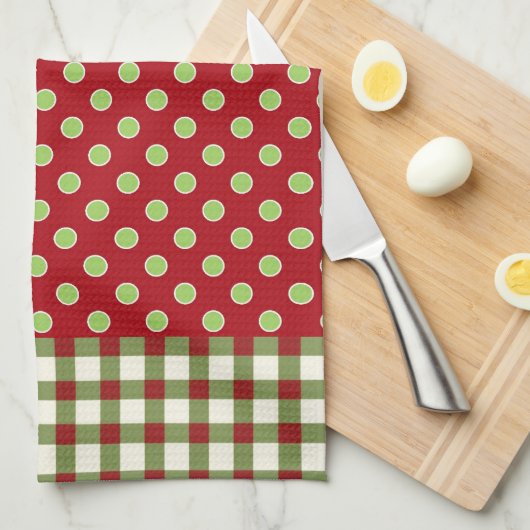 Red & Green Christmasy Microfiber Küchentücher (Viertel Falte)