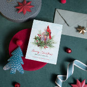 Red Green Classic Kardinal Bird Frohe Weihnachten Einladung