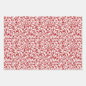 Red Green Colored Damask Polkadots On Crisp White Geschenkpapier Set (Vorderseite)