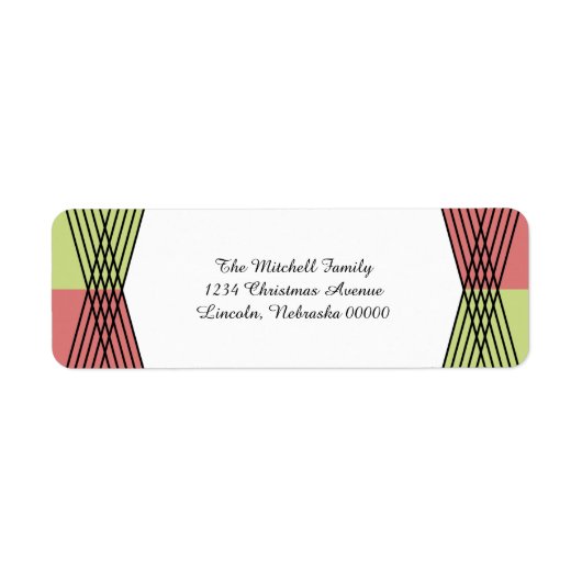 Red Green Colorful Deko Address Labels (Vorne)