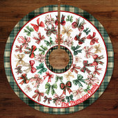 Red Green coquette bows custom christmas Polyester Weihnachtsbaumdecke