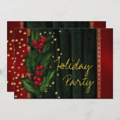 Red Green Corporate Holiday Party Einladung (Vorne/Hinten)