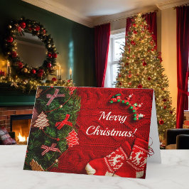 Red & Green Country Weihnachten Ihr Text glücklich